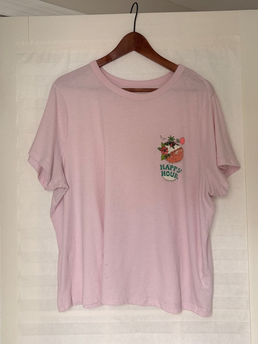 Old Navy Light Pink Crewneck Graphic Tee